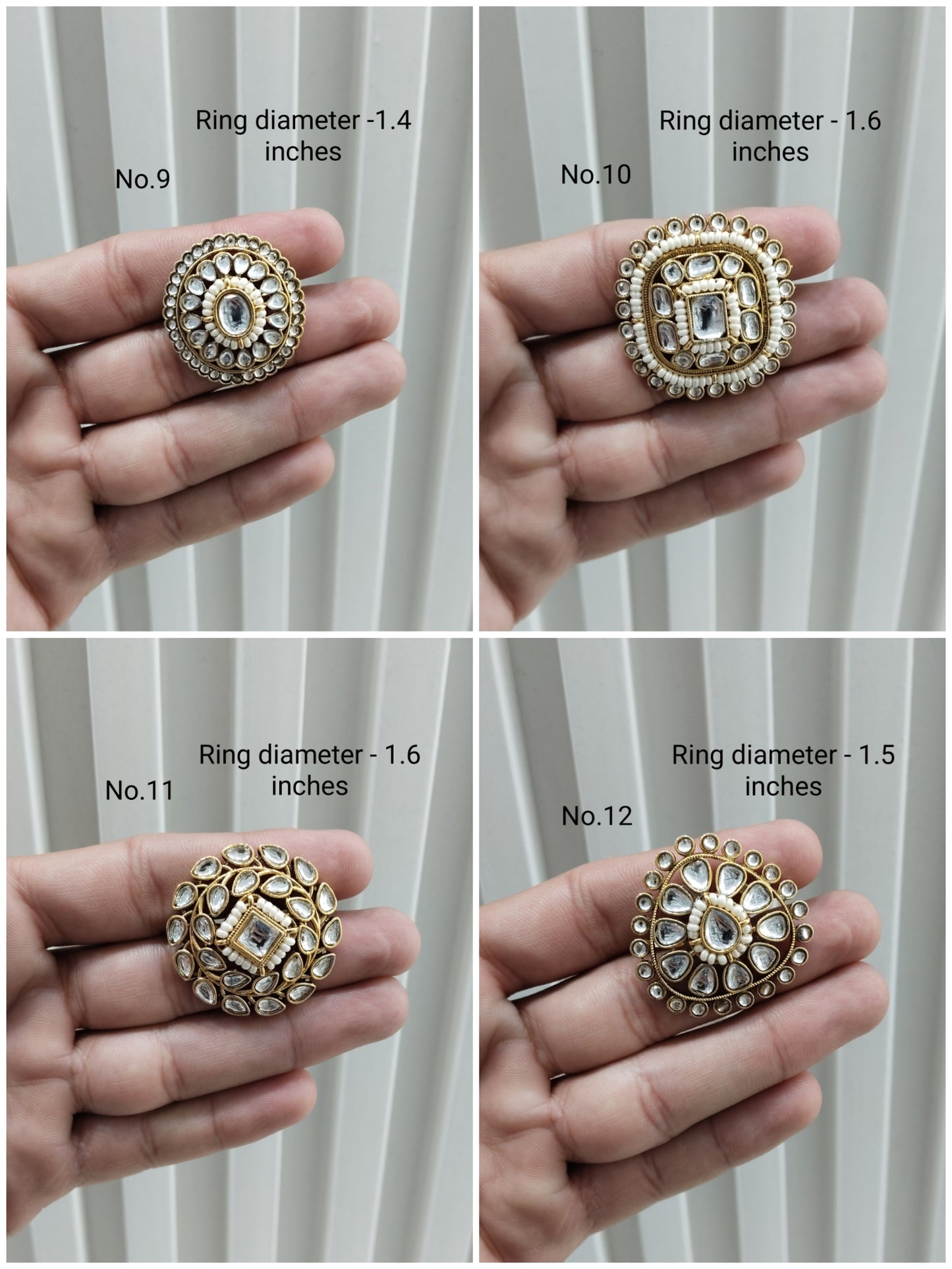 Kundan cocktail finger rings