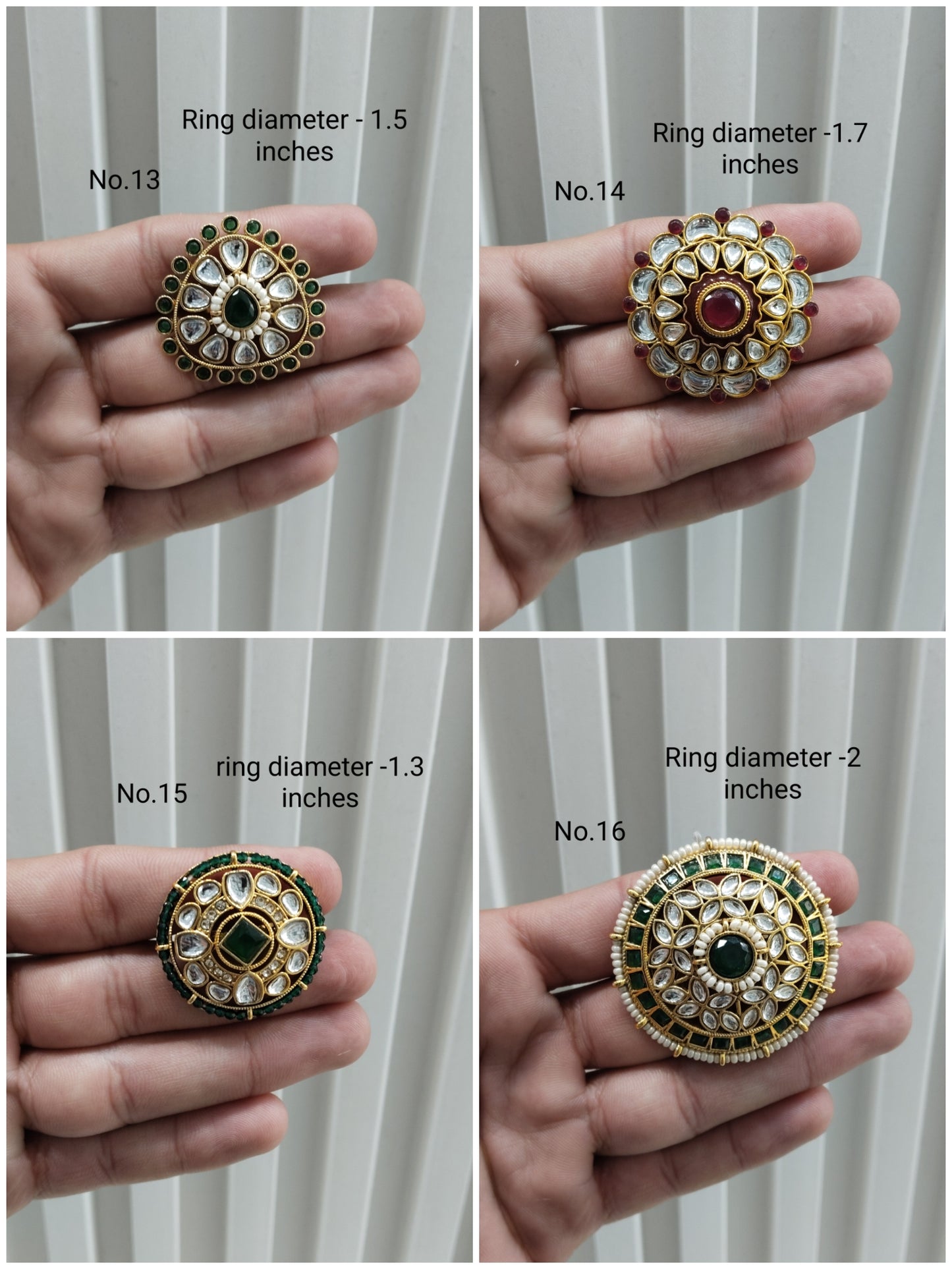Kundan cocktail finger rings