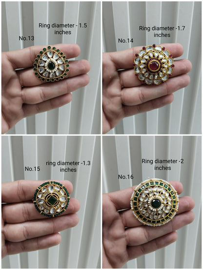 Kundan cocktail finger rings