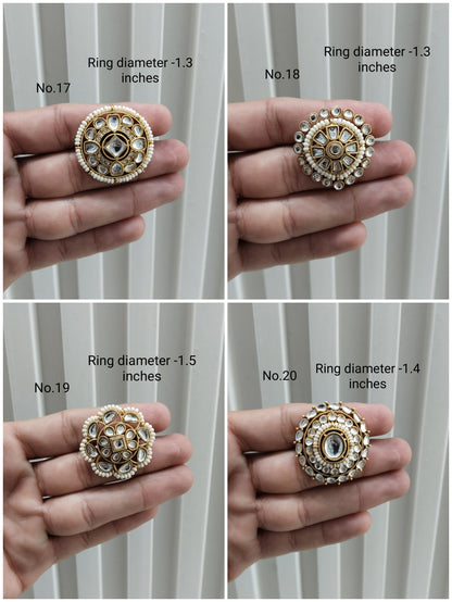 Kundan cocktail finger rings