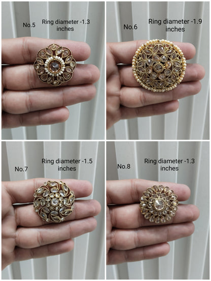 Champagne Stone cocktail finger rings