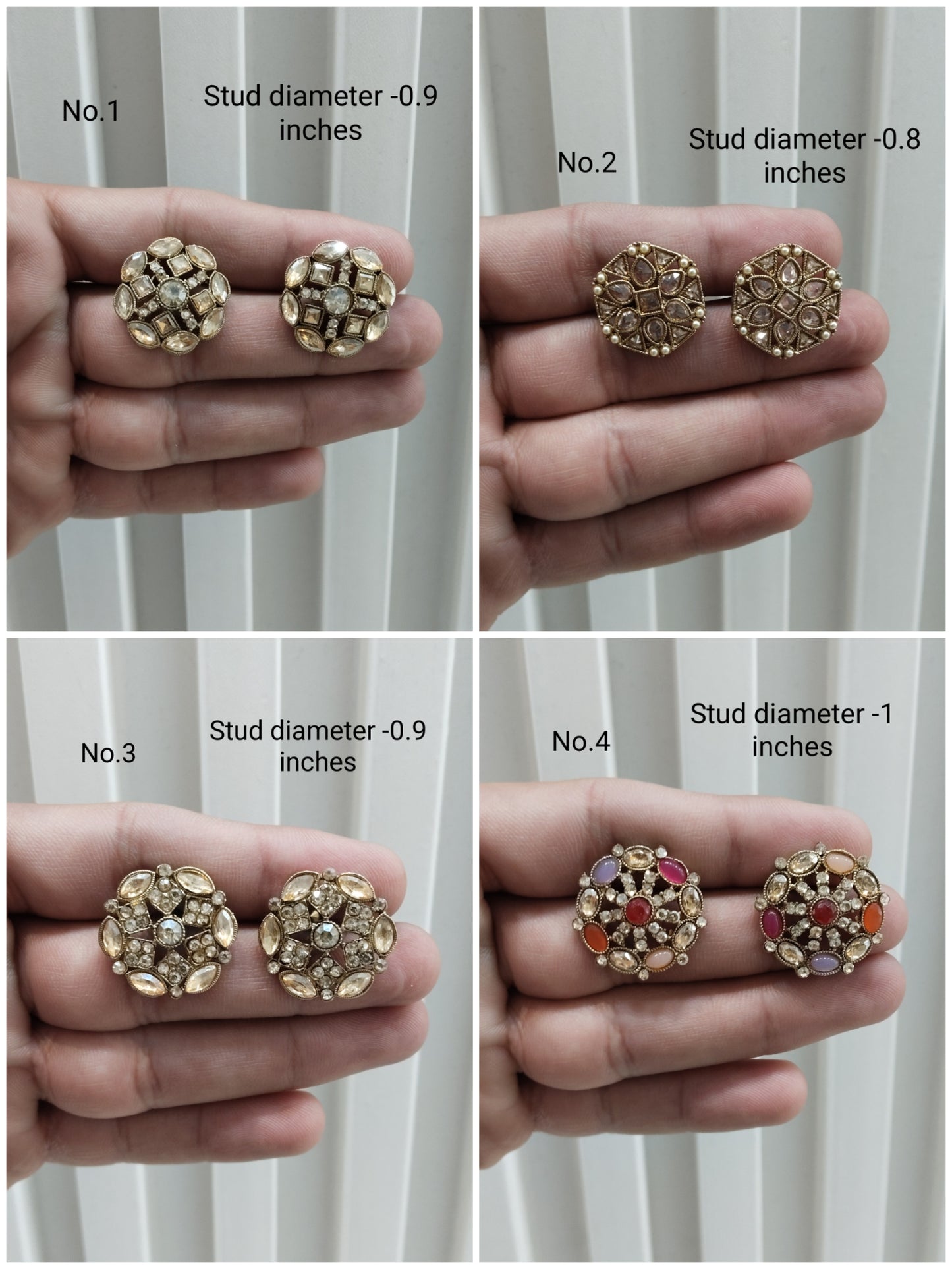 Champagne Stone Stud Earrings