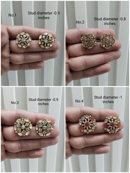 Champagne Stone Stud Earrings