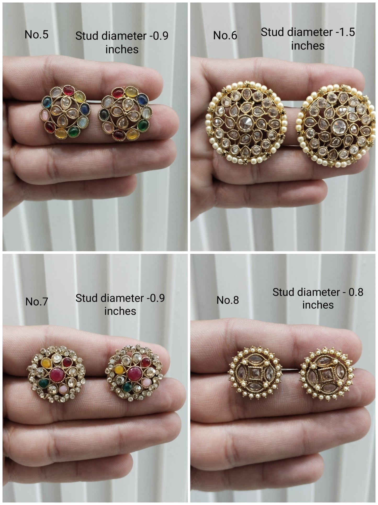 Champagne Stone Stud Earrings