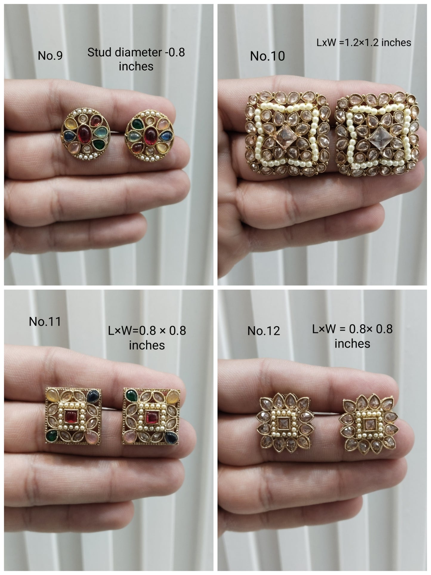 Champagne Stone Stud Earrings