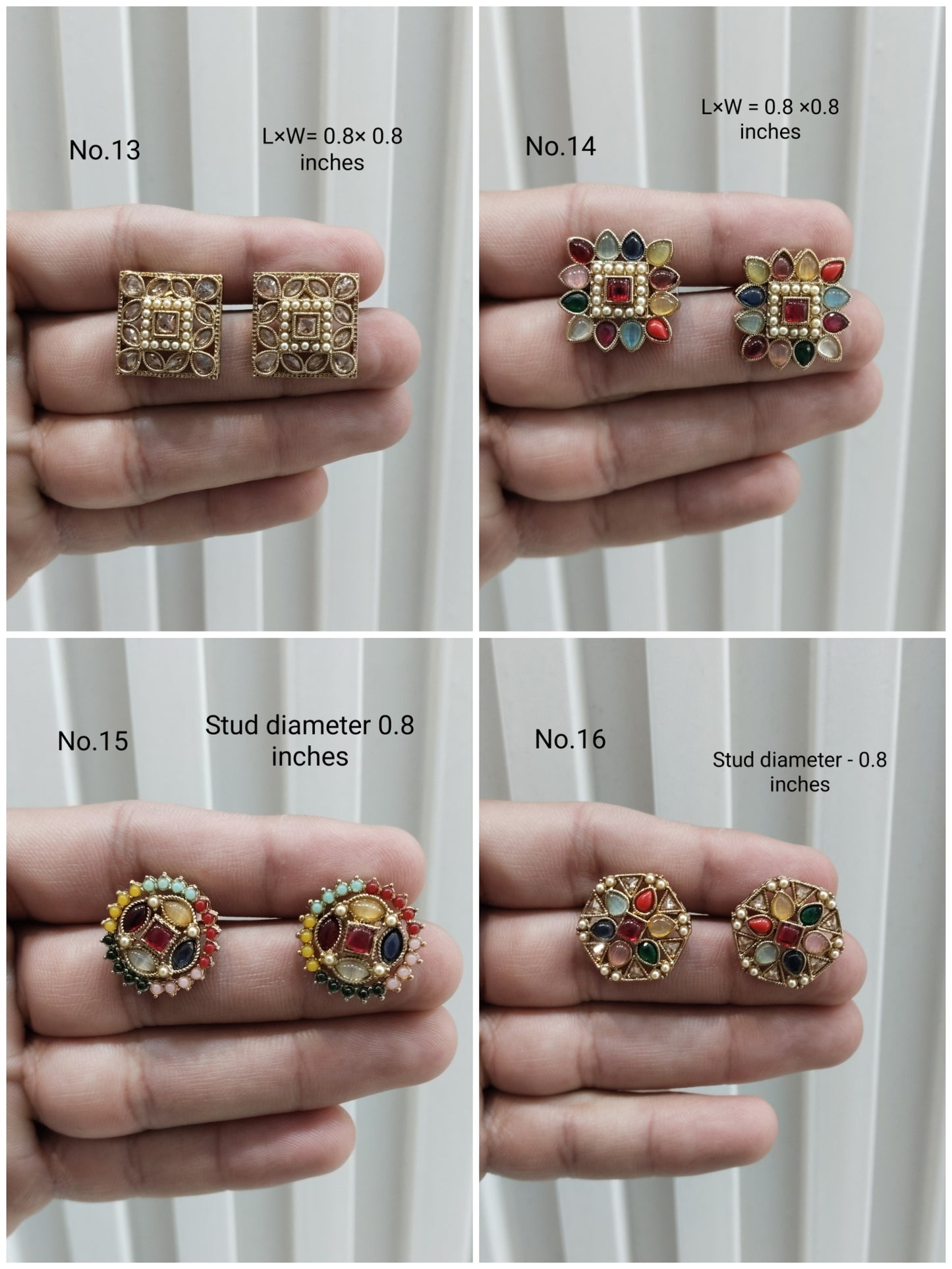 Champagne Stone Stud Earrings