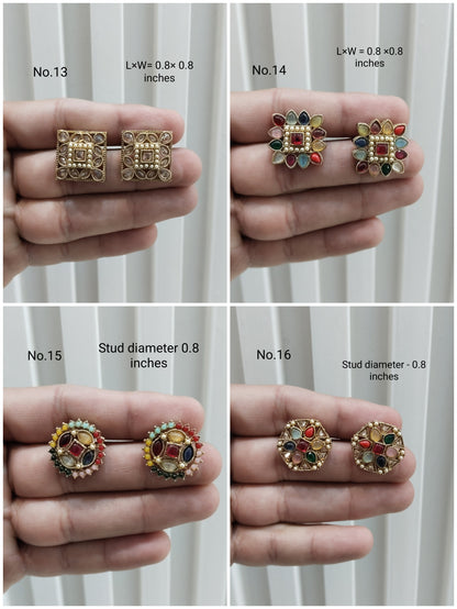 Champagne Stone Stud Earrings