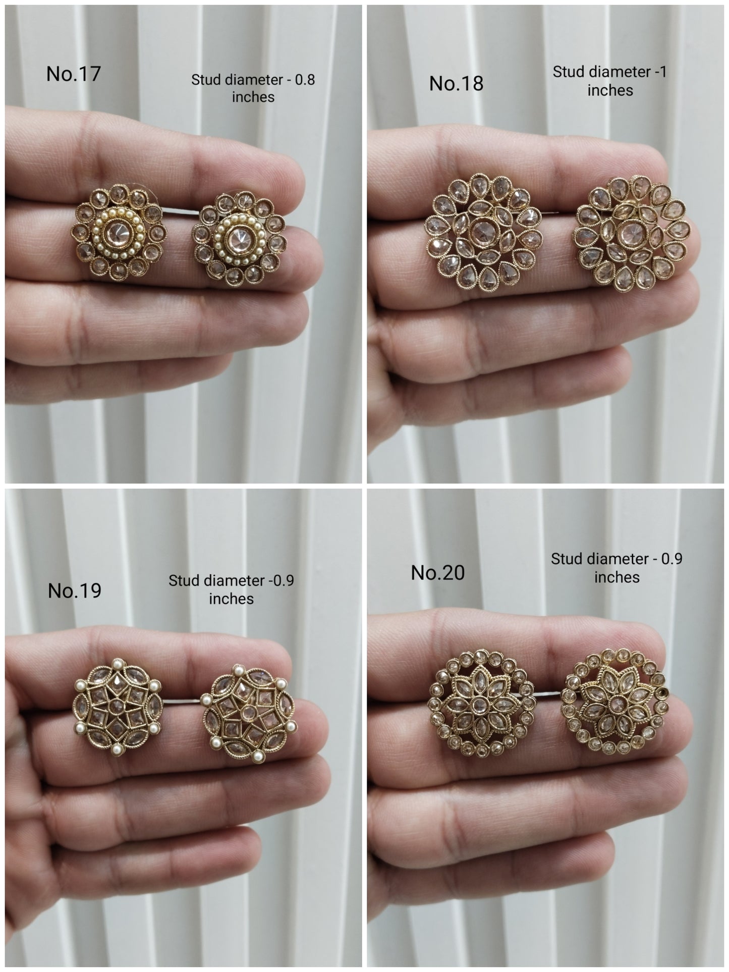 Champagne Stone Stud Earrings