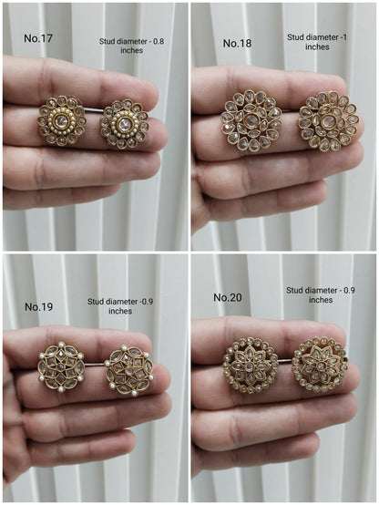 Champagne Stone Stud Earrings