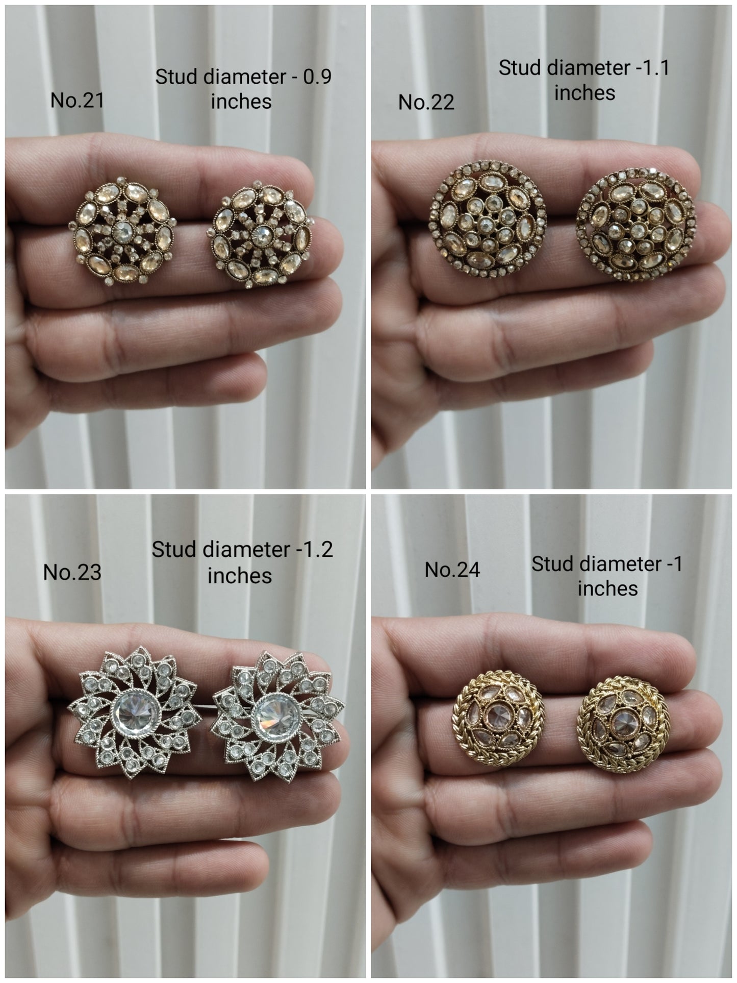 Champagne Stone Stud Earrings