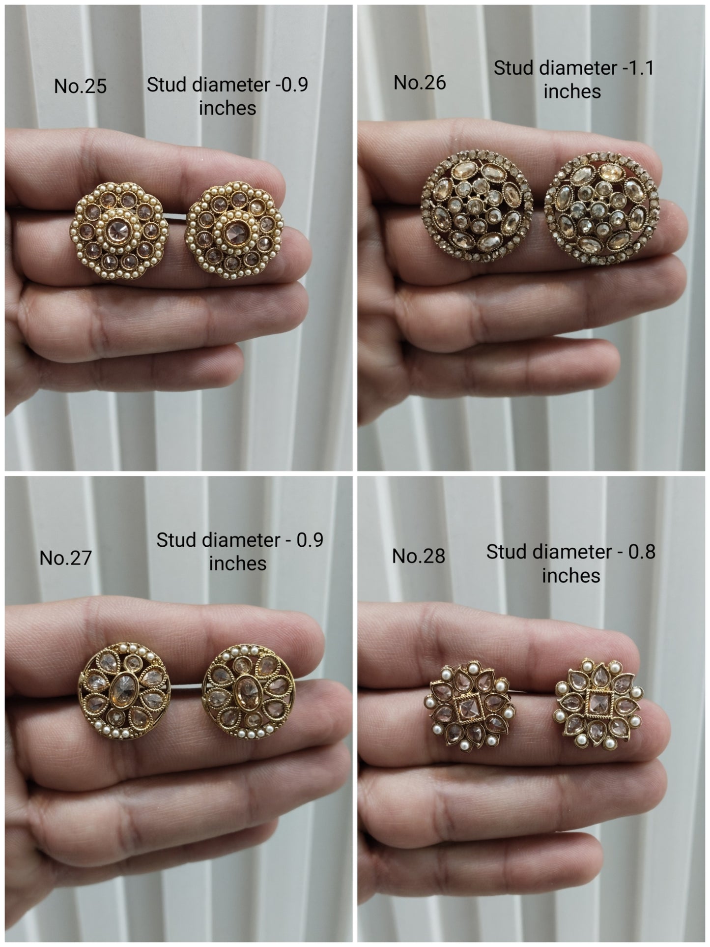 Champagne Stone Stud Earrings