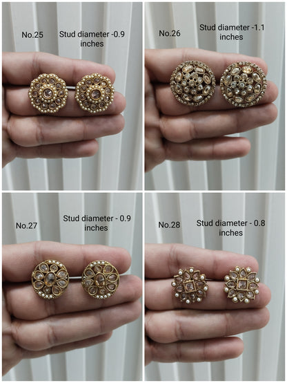 Champagne Stone Stud Earrings