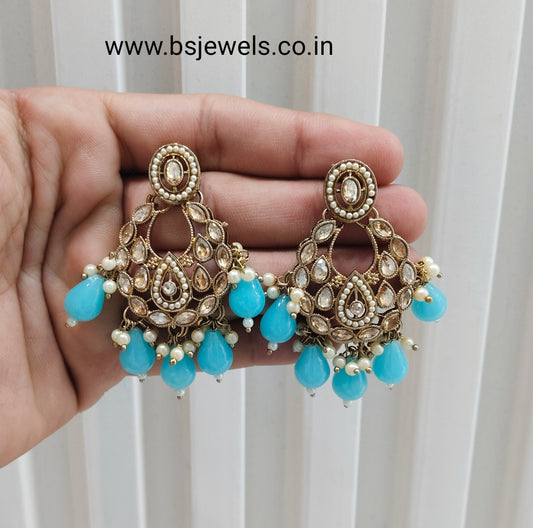 Firoja Antique Gold Bollywood Kane Earrings
