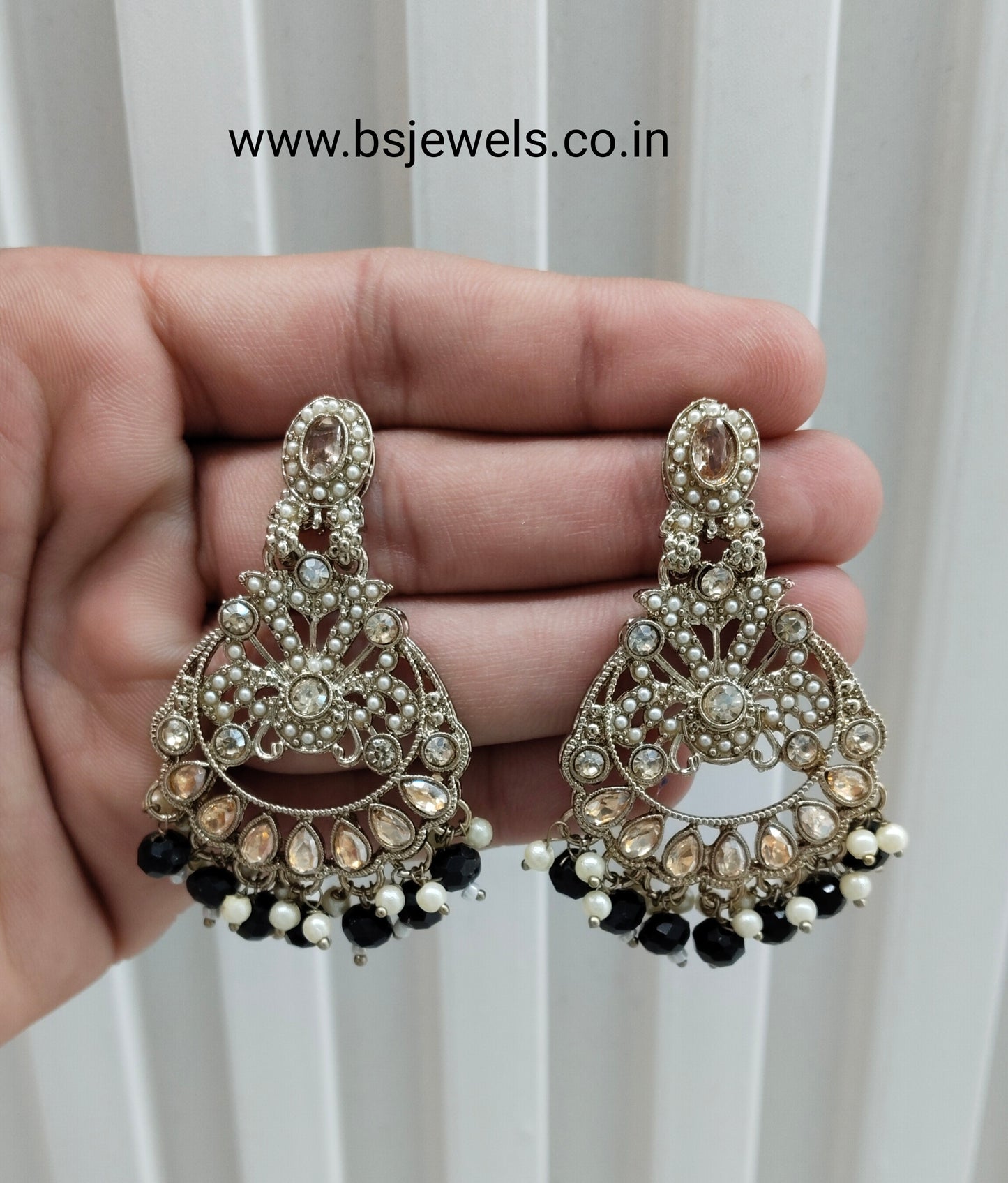 Black Antique Gold Bollywood Ammy Earrings