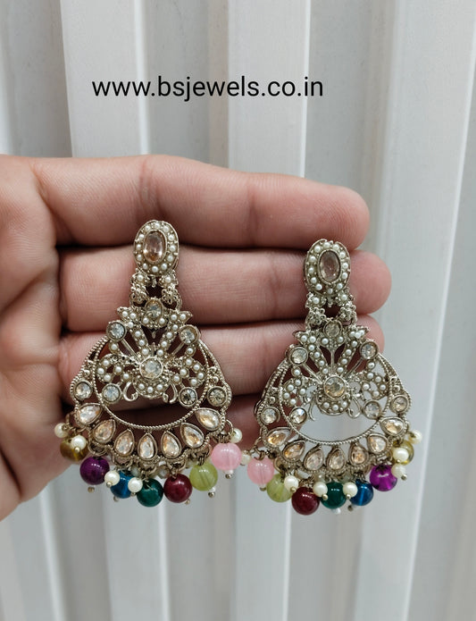 Multi Color Antique Gold Bollywood Ammy Earrings