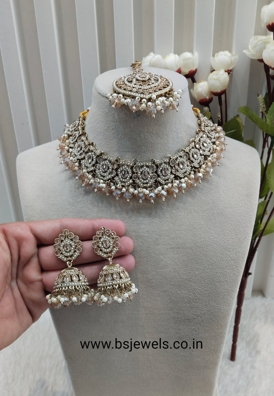 Antique Gold Necklace Pakistani Jewellery Carlo Set