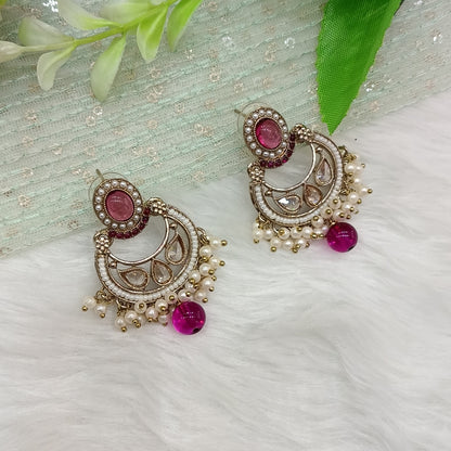 Purple Antique Gold Bollywood Raina Earrings