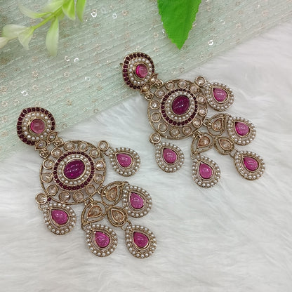 Purple Antique Gold Bollywood Suresh Earrings