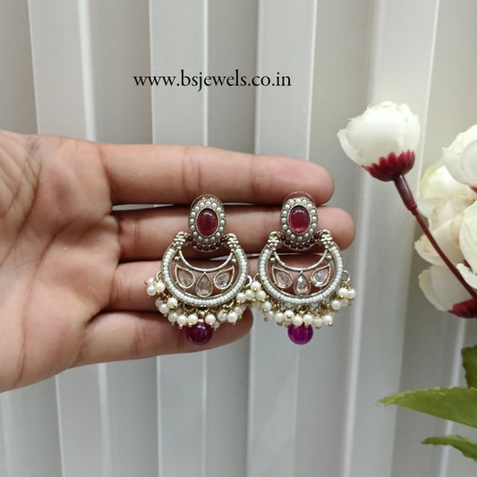 Purple Antique Gold Bollywood Raina Earrings