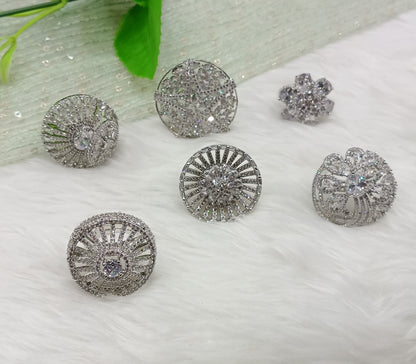 CZ American Diamond Adjustable Finger Rings