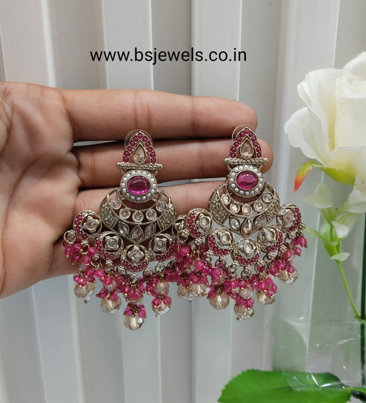 Purple Antique Gold Bollywood Ruturaj Earrings