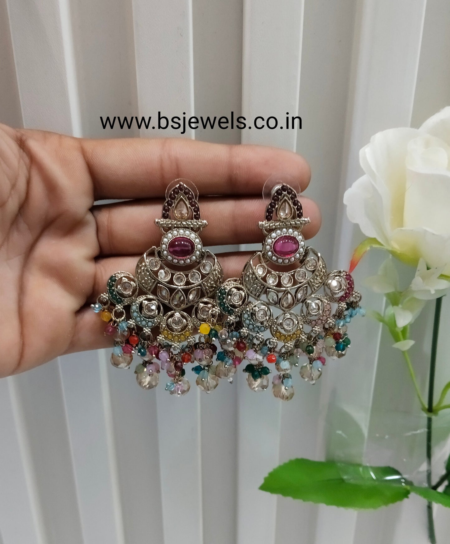 Multi Color Antique Gold Bollywood Ruturaj Earrings