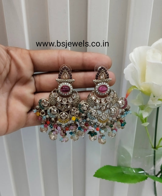 Multi Color Antique Gold Bollywood Ruturaj Earrings
