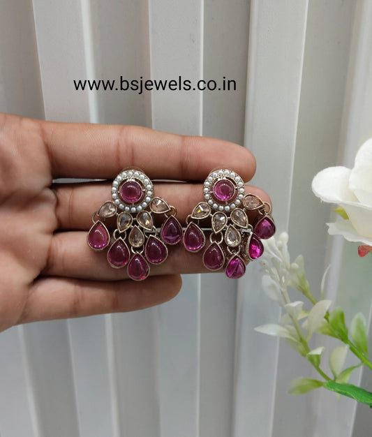 Purple Antique Gold Bollywood Rachin Earrings