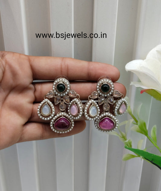 Multi Color Antique Gold Bollywood Rachin Earrings