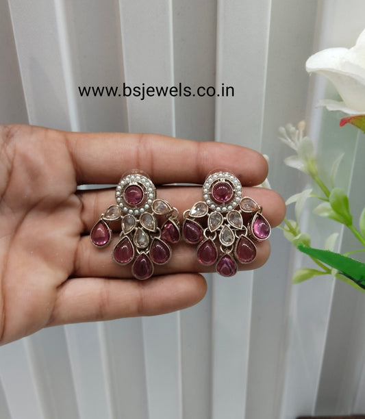 Purple Antique Gold Bollywood Rachin Earrings