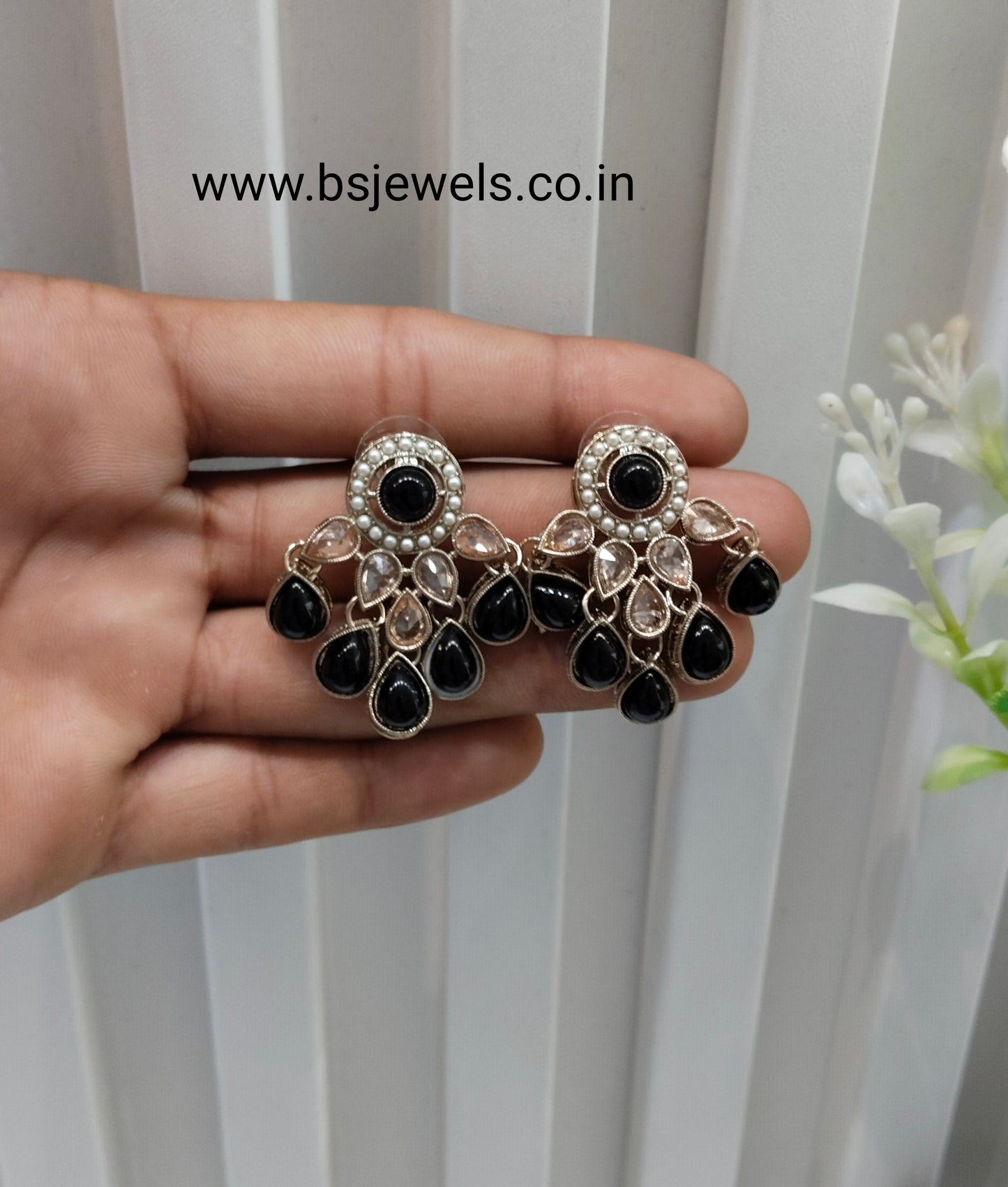 Black Antique Gold Bollywood Rachin Earrings