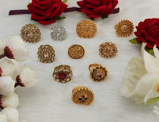 Gold Cocktail Finger Rings