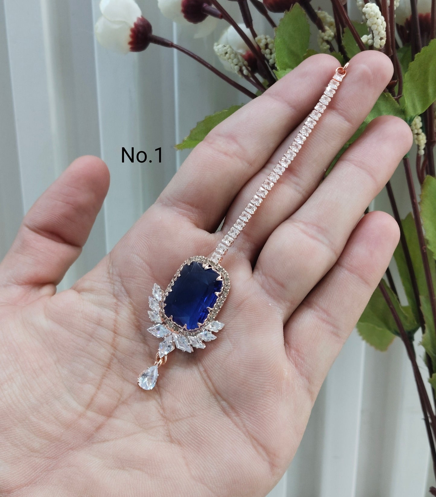 Crystal Tikka Jewellery Headpiece Set