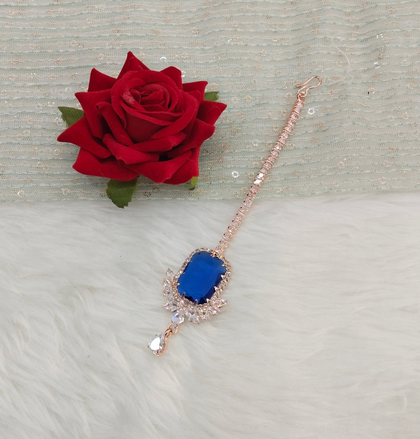 Crystal Tikka Jewellery Headpiece Set