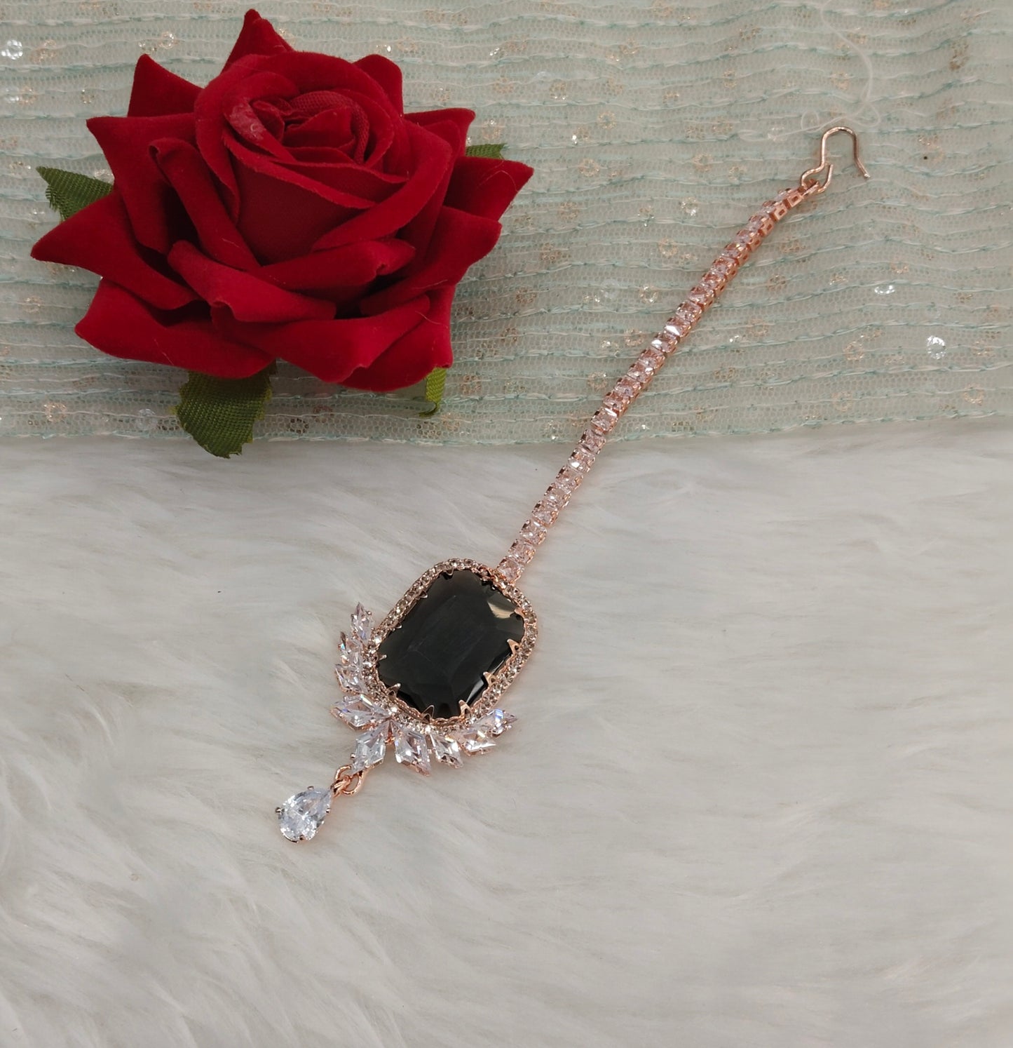 Crystal Tikka Jewellery Headpiece Set