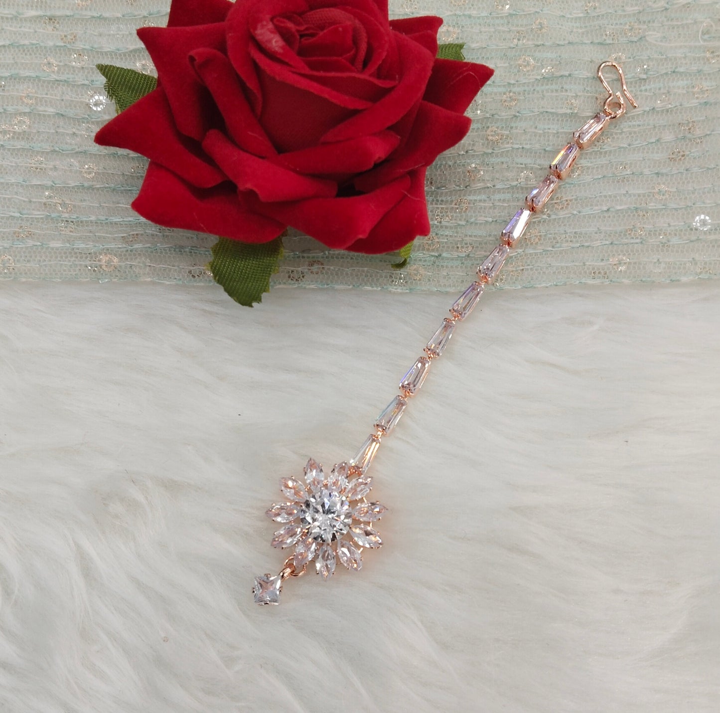 Crystal Tikka Jewellery Headpiece Set
