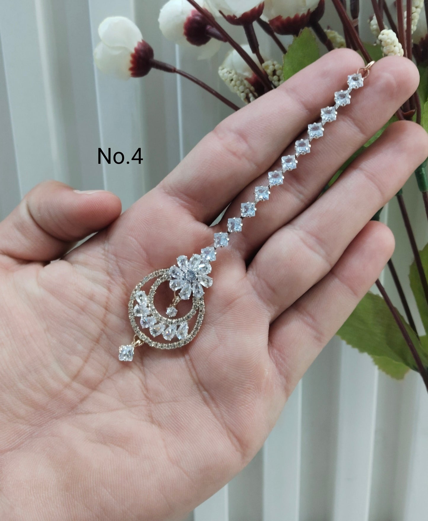 Crystal Tikka Jewellery Headpiece Set