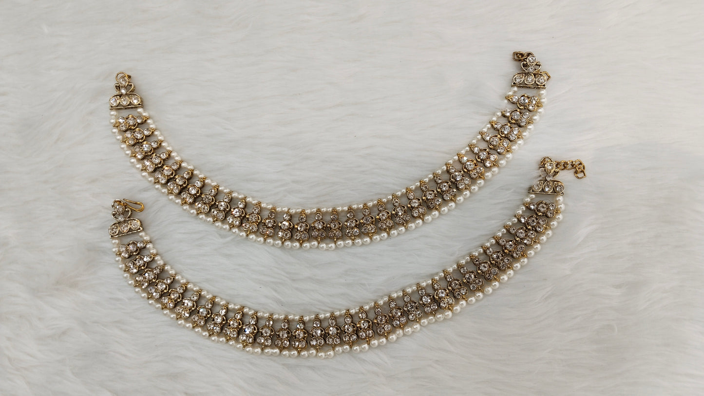 Antique Gold Anklets Jhanjar Payal Jewellery  Set