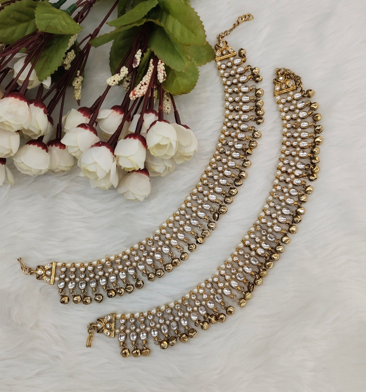 Antique Gold Anklets Jhanjar Payal Jewellery  Set