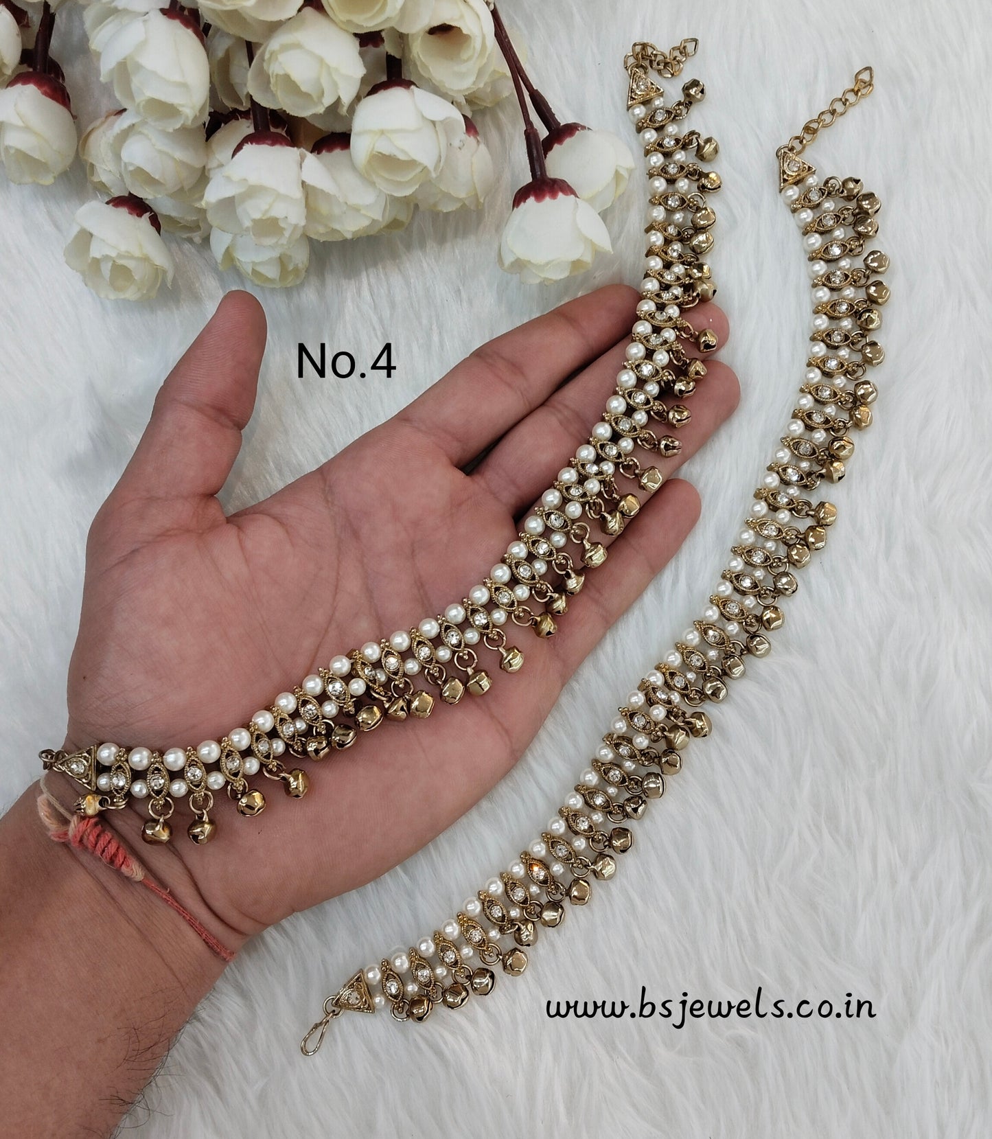 Antique Gold Anklets Jhanjar Payal Jewellery  Set