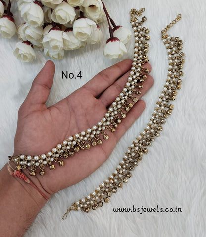 Antique Gold Anklets Jhanjar Payal Jewellery  Set