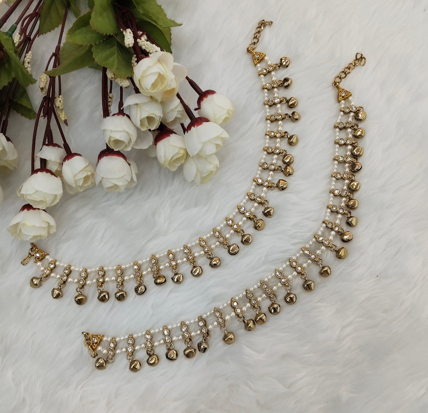 Antique Gold Anklets Jhanjar Payal Jewellery  Set