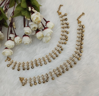 Antique Gold Anklets Jhanjar Payal Jewellery  Set