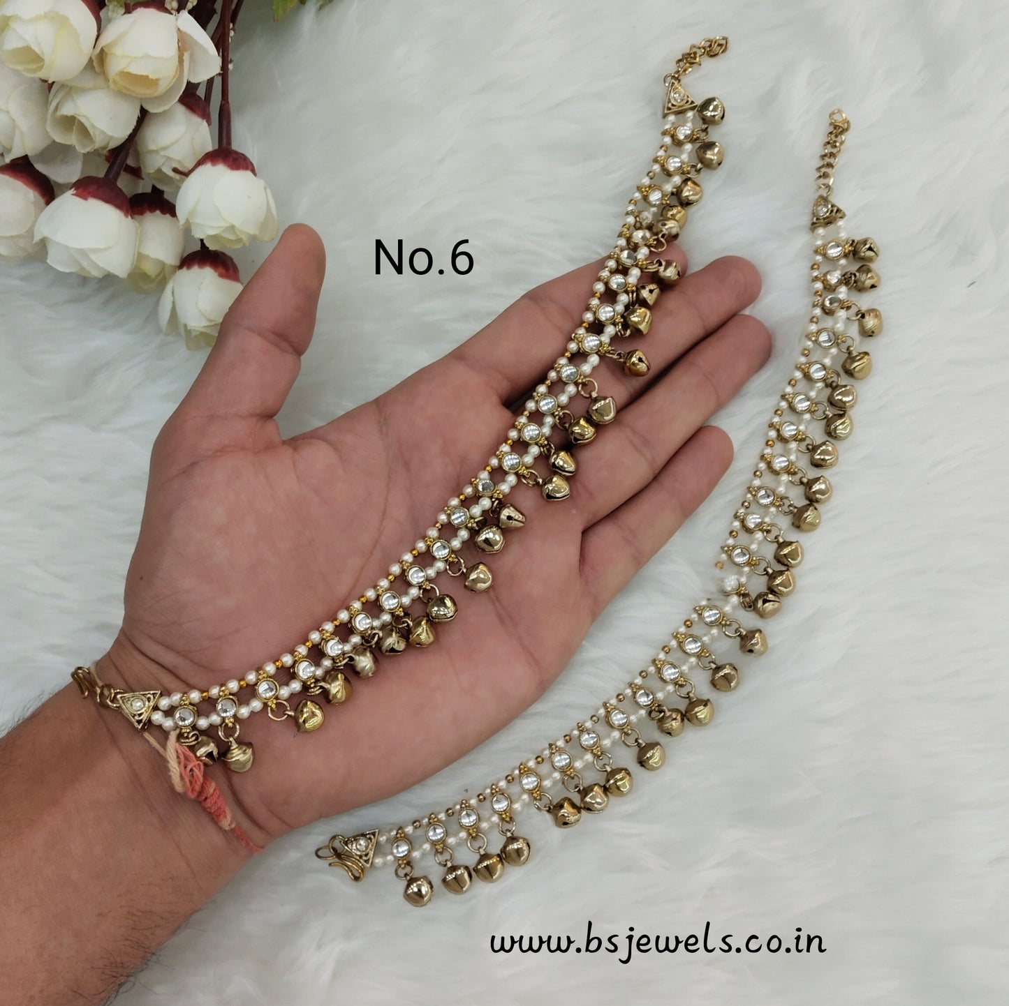 Antique Gold Anklets Jhanjar Payal Jewellery  Set