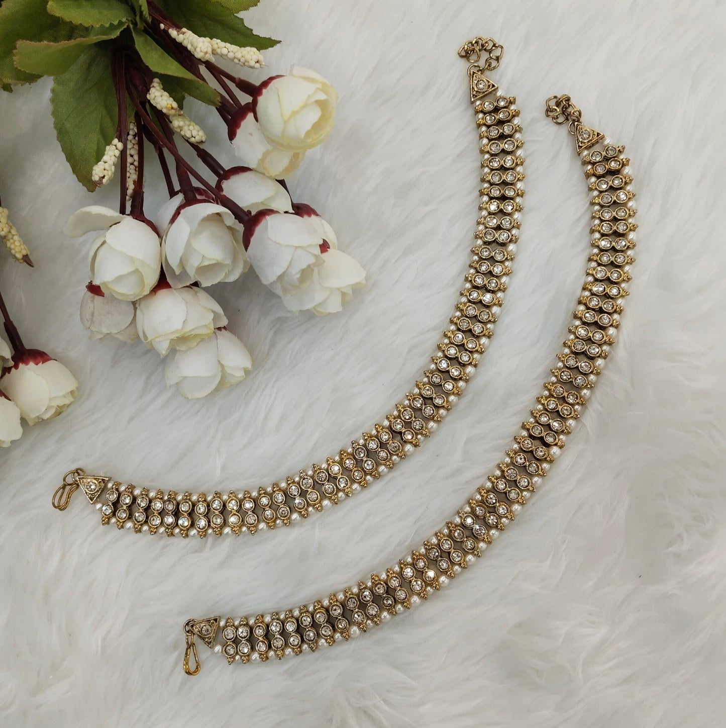 Antique Gold Anklets Jhanjar Payal Jewellery  Set