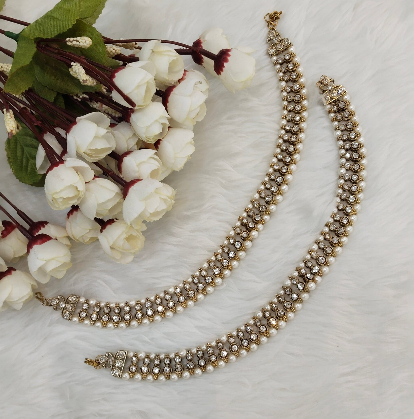 Antique Gold Anklets Jhanjar Payal Jewellery  Set