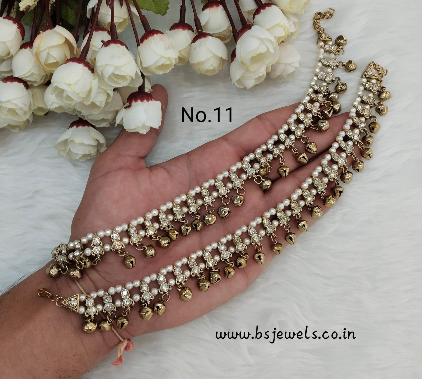 Antique Gold Anklets Jhanjar Payal Jewellery  Set