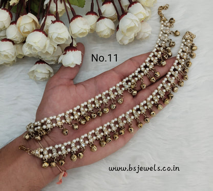 Antique Gold Anklets Jhanjar Payal Jewellery  Set