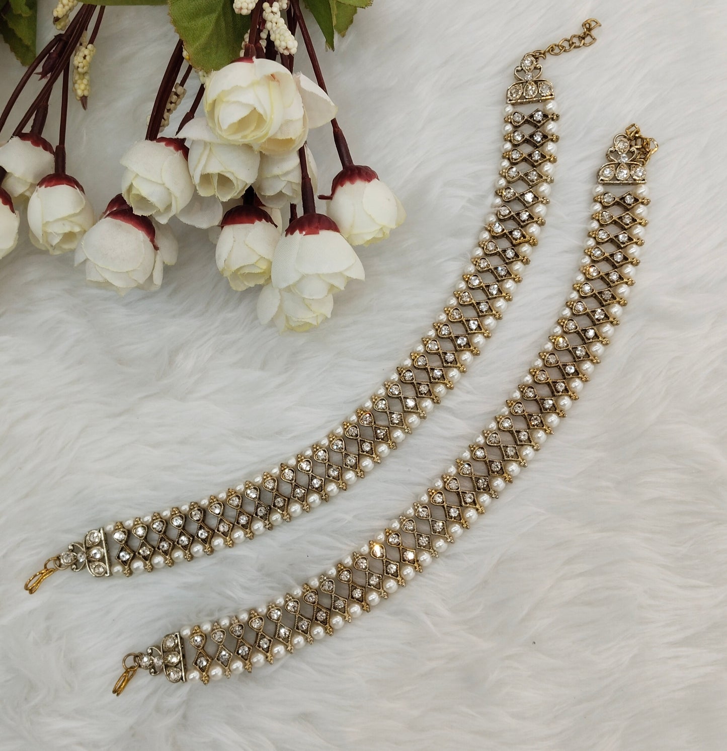Antique Gold Anklets Jhanjar Payal Jewellery  Set