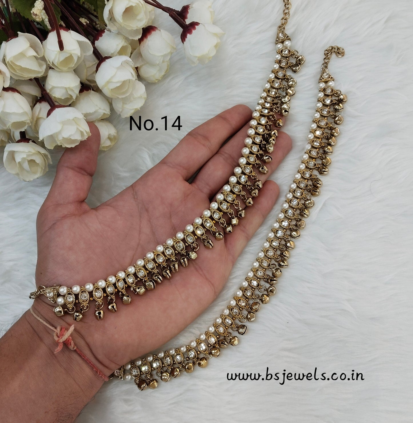 Antique Gold Anklets Jhanjar Payal Jewellery  Set